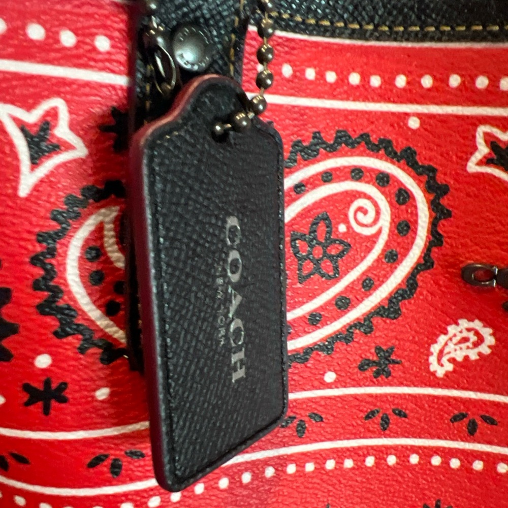 Coach X Mickey Red Bandana Reversible Tote - Picture 6 of 14